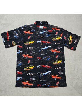 David Carey Originals Mens Chevy Camaro Z/28 RS Short Sleeve Camp Shirt Large